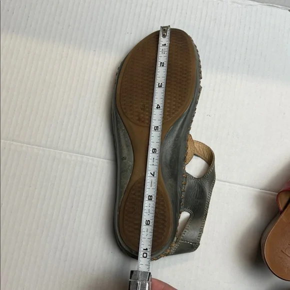 Pikolinos Leather Cutout Slingback Sandals EU 41 Gray Green Comfort Walking Shoe - Picture 11 of 12